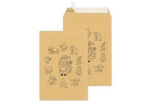 PACKLI Versandtaschen C4 Haftklebend Muster | große Briefumschläge 110g / m² ohne Fenster für A4 | Maxibrief Großbrief Kuvert Umschläge Envelope | Versandtaschen Warensendung (Weihnachten, 25)