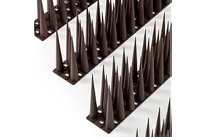 OFFO Bird Spikes High for Anti Pigeons Spikes to Keep Bird or Animals Away, Fence Spikes of Bird Deterrent Covers 1.2m,Height 10cm,Brown