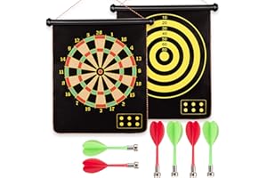 Taxually Bersaglio per Freccette a Doppio Lato, Set di Freccette Magnetici con 6 Freccette Sicure, Bersaglio da Appendere Ovunque per Interno e Esterno, Gioco Freccette Bambini e Adulti