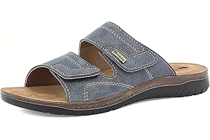 inblu Ciabatte Uomo A Doppia Fascia Con Chiusura Regolabile A Strappo, Plantare In Vera Pelle, Dal 39 Al 46 Sandali a ciabattaUomo