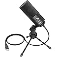 FIFINE USB Microphone for PC, Condenser Microphones Recording Professional Studio, Computer Microphones for Podcasts, Voice Voice, Voice Over, Streaming and Video