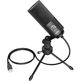 FIFINE USB Microphone, PC Condenser Metal Microphone for Computer Recording, Cardioid Recording Studio, Voice Overs, Streamin