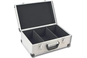 Perel Pudełko na płyty CD, 60 płyt CD, zamek na klucz, 2 klucze, aluminium, 424 x 265 x 173 mm