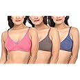 Imsa Moda Women's Cotton Non-Padded Non-Wired Regular Bra (Pack of 3)