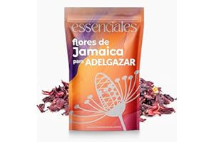 ESSENCIALES Hibisco Flor de Jamaica para Adelgazar BIO | Bebida Detox te ayuda a perder peso, reducir hinchazón y depurar el organismo | 100% Natural, digestivo y antioxidante