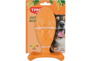 Tyrol - Jouet Chien Bambone Saumon - Jouet pour Chien - Masse Les Dents et Gencives - avec de la Fibre de Bambou - Résistance Médium pour Mâcheurs Modérés - Saveur Saumon - 18cm