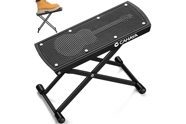 CAHAYA Reposapiés ajustable para guitarristas, 6 niveles, reposapiés con base de goma antideslizante, portátil y plegable, para guitarristas, capacidad de carga máxima de 70 kg, CY00367-1
