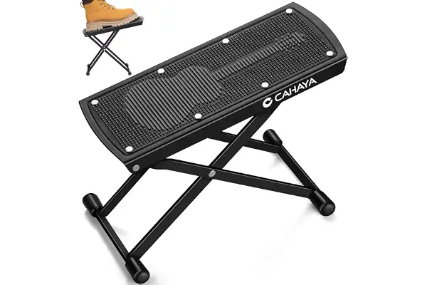 CAHAYA Reposapiés ajustable para guitarristas, 6 niveles, reposapiés con base de goma antideslizante, portátil y plegable, para guitarristas, capacidad de carga máxima de 70 kg, CY00367-1