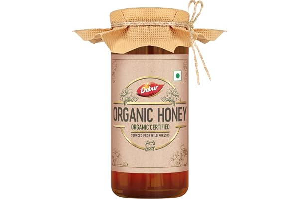 Dabur Organic Honey - 300g 100% Pure and Natural NPOP Organic Certified Raw, Unprocessed & Unpasteurized Honey No Sugar Adulteration