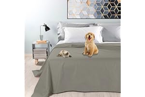 Byour3 - wasserdichte Doppel Tagesdecke Gemischte Baumwolle Bettüberwurf Dekostoff Einzelbett Queen Size Wohndecke Schutz vor Hunden Katzen Kinder Kratzfest Wasserfest Waschbar (Grau, Queen Size)