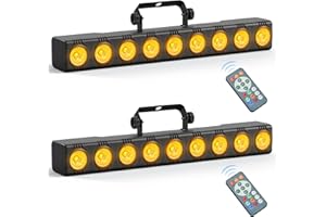 Yespick 2 Pezzo Wallwasher Barra Luminosa LED,9 x 6W RGBW Luce da Palcoscenico Luci Discoteca con Remoto Controllo,DMX 512 Strobo Faretto LED per DJ Feste,Nozze,Esterno,Halloween,Natale