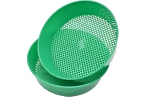 TAIZER 2 Pezzi Setaccio da Giardino Colino da Giardino Strumento con Setaccio per Terreno in Plastica per Giardino Sabbia Pavimento Sabbia Terra Colino a Rete per Giardinaggio Piante Green