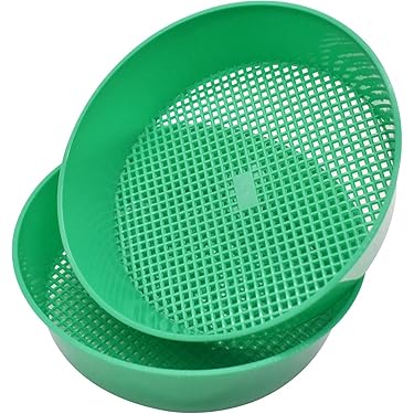 Metaal Zeef Voor Tuin Ergonomisch Handvat Metalen Schep Voor Open Haarden En Barbecues - Houtskool En As Schep Van Geëmailleerd Tuingereedschap Zeefschep Dubbel Gaas Zeef 1.2cm En 0.4cm