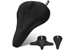 Zacro Gel Bike Seat Cover - Extra Soft Gel Bicycle Seat - Bike Saddle Cushion with Water&Dust Resistant Cover (Black)