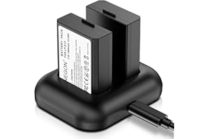 ENEGON Batería de Repuesto ((2 ×1680mAh)) y Cargador rápido para Canon LP-E10 y Canon EOS Rebel T3, T5, T6, Kiss X50,X70, EOS 1100D, EOS 1200D, EOS 1300D, EOS 2000D, 3000D, 4000D Cámara Digital