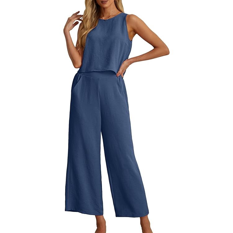 GILIGEGE Linen Sets For Women 2 Piece Summer Cotton Linen Set For Women