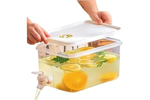 Yililay 5L Cold Drink Container,Fridge Jug Dispenser With Tap Drink Dispenser With Lid Summer Fridge Jug Drinks Chiller For Fruit Juice Drinks Cocktail