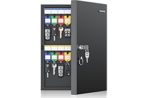 Uniclife Scatola di Serratura di Chiavi di Posizione 32, Scatola di Chiavi Montata a Parete, Organizzatore di Chiavi Per Auto Con Portachiavi e Etichette Scrittibili, Armadio Chiavi di Sicurezza