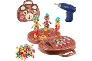 Abnaok Montessori skrzynia na zabawki z wiertłem, Magic Montessori skrzynka narzędziowa dla dzieci od 3 lat