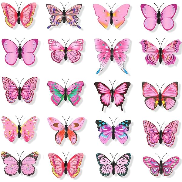 28 Schmetterling Haarspangen Set – 3D Funkeln, Für Mädchen & Damen (4 Verschiedene Stile)