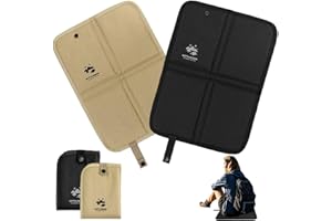 Jadin Cojines de Asiento, Almohadilla Asiento Futbol, Cojín Plegable al Aire Libre, Cojín de Asiento Plegable, Cojín de Asiento de Tela Oxford Impermeable para Camping, Picnic y Deportes, Negro, Caqui