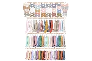 MOFASVIGI Headband Holder Hair Bows Organiser for Girls, Baby Headbands Hair Accessories Organiser Storage Wall Hanging Decor for Wall, Door or Closet Room Decor (White-4)