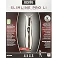 Andis - D-8, Slim-Line Pro Li Cord/Cordless Rechargeable T-Blade Trimmer - for Men/Women/Kids with Carbon Steel Blade, Bump Free Tech, Zero Cuts, Low Irritation & Li-ion Lithium Battery - 300g, Silver
