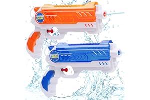 RONSTONE Water Gun for Kids, 2 Pack Water Pistol 280ML Small Water Gun with 9 Meters Range, Outdoor Garden Beach Summer Party Swimming Pool Games Toys for Boys Girls
