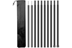 Vaileal Tent Tarp Poles Set of 2, Awning Poles Beach Shelter Poles, Universal Telescopic Adjustable Aluminium Camping Awning Poles Tent Accessories for Camping Tarp Awning Shelter Canopy Sunshade