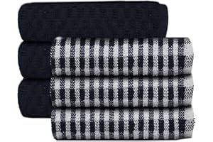 ZZZMRH 100% cotton Navy pack of 6 tea towells. Soft and absorbent Kitchen Cloth for Dish drying and New home essentials