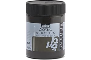 PEBEO Pébéo Fine Studio Pittura acrilica Nera, Nero di Marzo, 500 ml (Confezione da 1), 500 unità