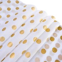 Koogel 100 Sheets Gold White Metallic Tissue Paper, 20 X 14 Inch Tissue Paper For...