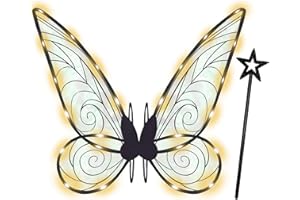 Takmor Light up Fairy Wings, Fairy Wings Adult Women Kids Girls Led Fairy Wings Fairy Costume Adult Women Light up Butterfly Wings for Halloween Cosplay Dress up Birthday Chrismas Themed Party