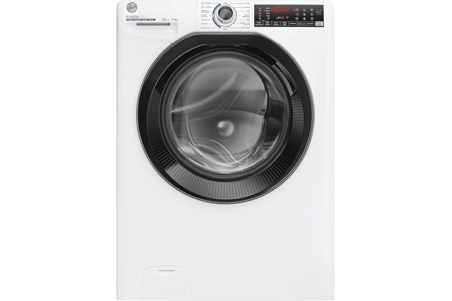 Hoover H-WASH 350 9kg Freestanding Washing Machine, 1400 RPM, A Rated, ECO-Power Inverter Motor, hOn App, 60 Programmes, Eco Doser, Power Care System, White, 60x53x85 cm - H3WPS496TAMB6-80