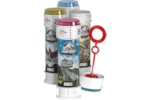 DULCOP - Bąbelki Jurassic Parc/Jurassic World - Bąbelki mydlane - 60 ml - 047335 - Wielokolorowe - Plastik - Licencjonowany - Zabawka dla dzieci - Gra na świeżym powietrzu - Od 3 lat