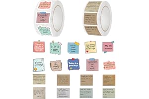 CAVSPKART 1000 Pcs Motivational Sticker,Waterproof Vinyl Inspirational Positive Decals,Personalized Aesthetic Mental Health Affirmation Stickers for Scrapbooking,Planner,Book,Water Bottle (2 Rolls) (Style A)