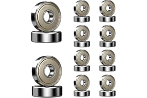 Ruesious 20 x Rodamientos de Bolas en Miniatura 608zz Roller Skate 8 * 22 * 7mm para Impresora 3D