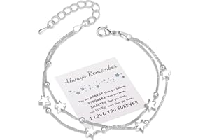 Senteria Silver Bracelet for Women 925 Sterling Silver Moon Star Bracelet Layered Silver Bracelets Adjustable Friendship Bracelet Charm Bracelets for Womens Girls