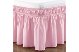 RIMELA Bettrock für King-Size-Betten, 38,1 cm Länge, elastisch, verstellbar, Staub-Rüschen, für Bettrahmen und Boxspringbett, weicher, strapazierfähiger Stoff, maschinenwaschbar, einfach zu