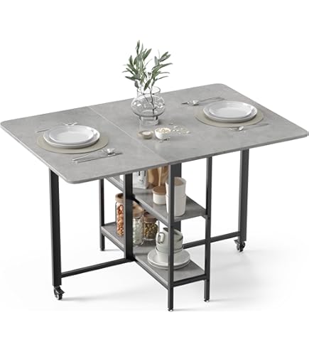 Table De Cuisine Pliable HOMCOM - 103x76x74 Cm - Bois Bicolore Chêne/Blanc