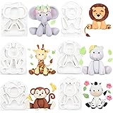 Stampo in silicone per pasta di zucchero, con animali della giungla, per decorare torte, 6 pezzi, altezza 6,6 - 9,1 cm