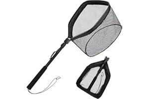 NAKIHOUSE Kescher Angeln, Schwimmendes Fischernetz, Faltbare Fischernetz, Teleskop Kescher für einfaches Fangen und Lösen von Fischen, Angeln Kescher für Kinder Erwachsene