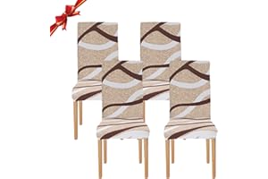 Jaotto Coprisedia Elasticizzati con Schienale 4 Pezzi, Fodere Coprisedie Universale per Sala da Pranzo Cucina, Moderno Coprisedia Lavabile Estraibile, Coperture per Sedie(Linea Moderna,4 Pezzi)