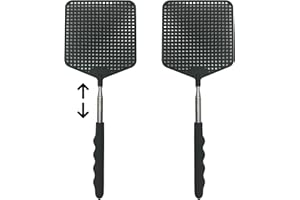 FZSECRIU Lot de 2 tapettes à Mouches Stables, tapettes à Mouches Extensibles, tapettes à Mouches télescopiques, tapettes à moustiques，Tue Mouche，attrapé Mouche