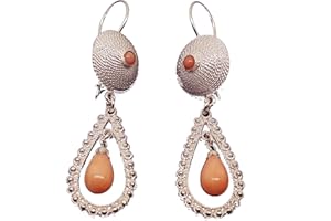 GENERICO Coralli di Sardegna Orecchini Corallo Rosa Pallino Goccia Filigrana Sarda Argento