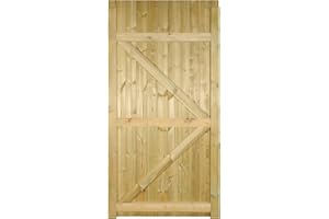 FENCING & GATES Castle Wooden Gates Flat Top 750mm W x 1800mm H x 42mm thick Tongue Groove single swing pedestrian wood timber CA30