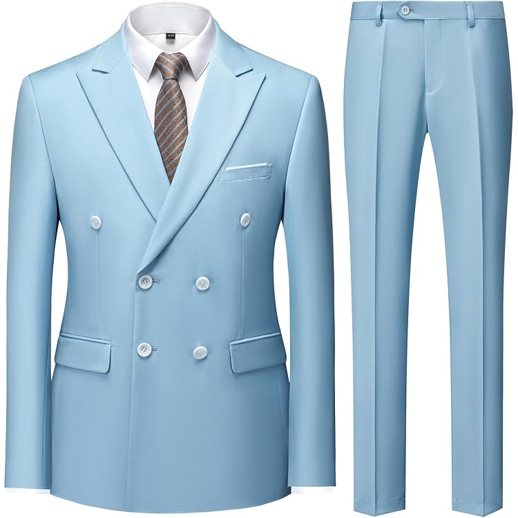 Costume Homme 2 Pièces Slim Fit - Smoking/Costume Affaires à Double Boutonnage - Mariage, Cérémonie