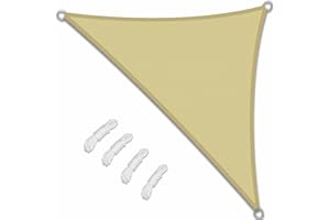 FLYSOUL Toldo Vela de Sombra Triangular 1.6X1.6X2.3M Impermeable Toldos Exterior Terraza Protección Rayos UV Resistente al Desgarro para Terraza Balcon Exteriores Jardín con Anillo en D y Cuerdas de Fijación