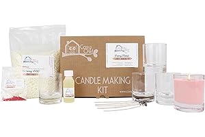Cosy Owl Soy Wax Candle Making Kits - Various Scents - Beginners DIY Starter Set to Create 5 Scented Candles (Peony Petals (Rose Pink))