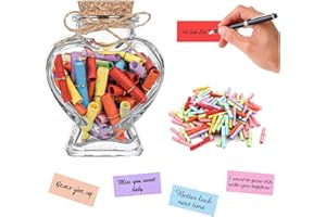 YANSYUN Regalo Anniversario per Lui e Lei, Lettere in Barattolo di Vetro a Forma di Cuore per Gli Innamorati, Amici, Mamma Papa